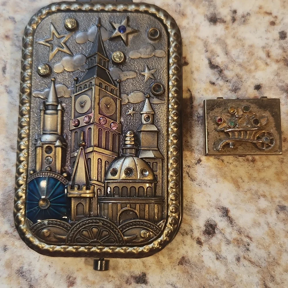 Vintage Trinket Boxes, Compacts, Credit Card Holders Set Of 10 Damaged - Picture 8 of 11